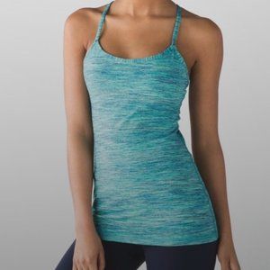 Lululemon Tank Top Power Y Space Dye Teal …Sz8